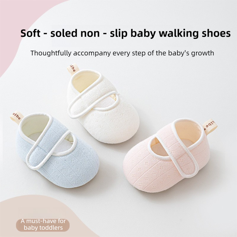 รองเท้าวัยหัดเดินสีลูกกวาด พื้นนิ่มกันลื่น สำหรับเด็กน่ารัก