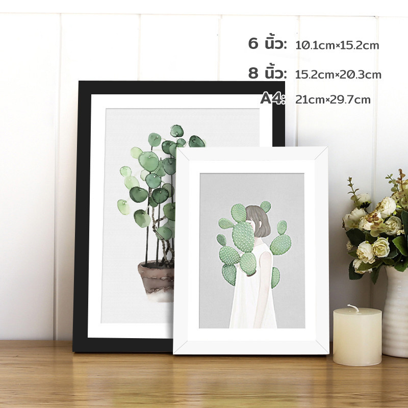 กรอบรูปขนาด 4x6”,5x7",,6X8",A4 ไม้3สี กรอบรูปปัจฉิม กรอบรูปเล็ก กรอบใส่รูปภาพ กรอบร กรอบรูปมินิมอล M