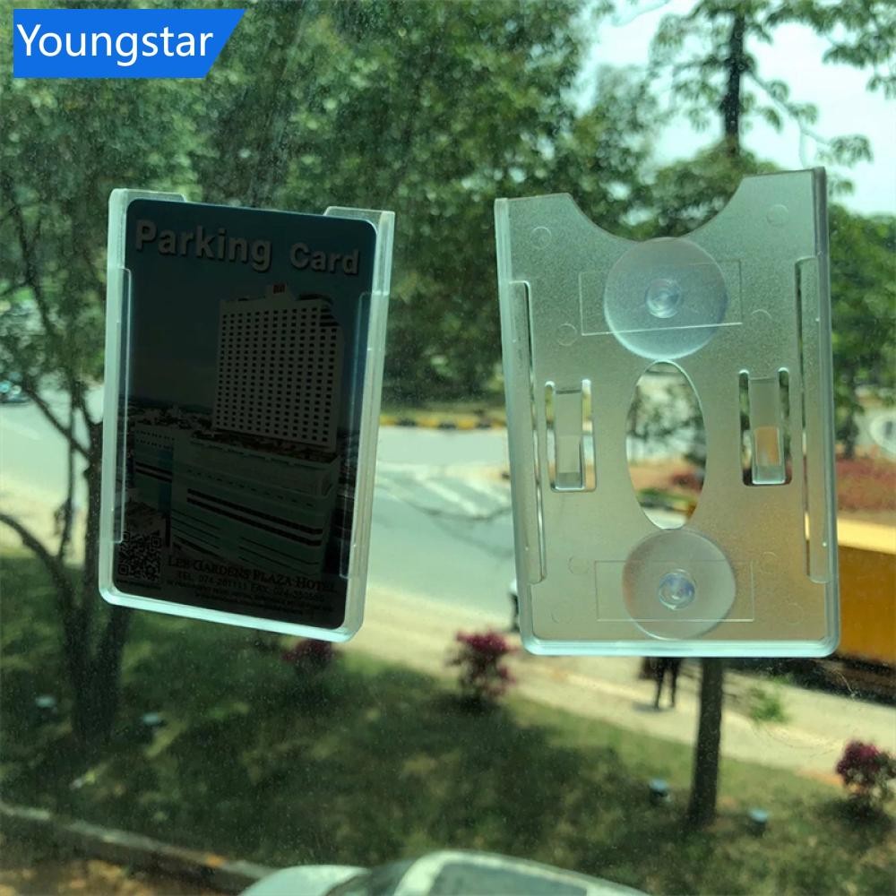 FYY ที่ใส่บัตรรถยนต์ คลิปตั๋วจอดรถ ปลอกการ์ดอัตโนมัติ ตัวยึดบิล ตัวยึดสไตล์ถ้วยดูด