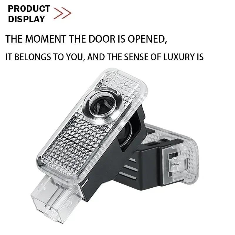 2/4pcs Audi led รถประตูยินดีต้อนรับ light โปรเจคเตอร์โคมไฟสําหรับ Audi A1 A3 A4 A5 A6 Q7 TT B5 B6 B7