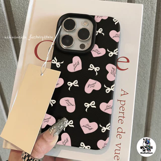 เข้ากันได้สำหรับ เคสไอโฟน13 เคส ผีเสื้อสีชมพู For iphone 16 Pro Max 8 Plus XR 12 11 14 15 Pro Max กันกระแทก แบบด้าน Case