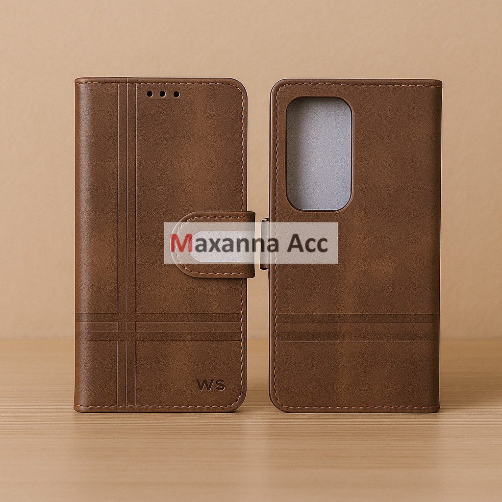 [MAXNA] [ Vivo Y03 / Y03T / Y18 4G / Y19S / Y28 4G ] Viseaon เคสหนังแท้ Flip Stand Cover Casing Leat