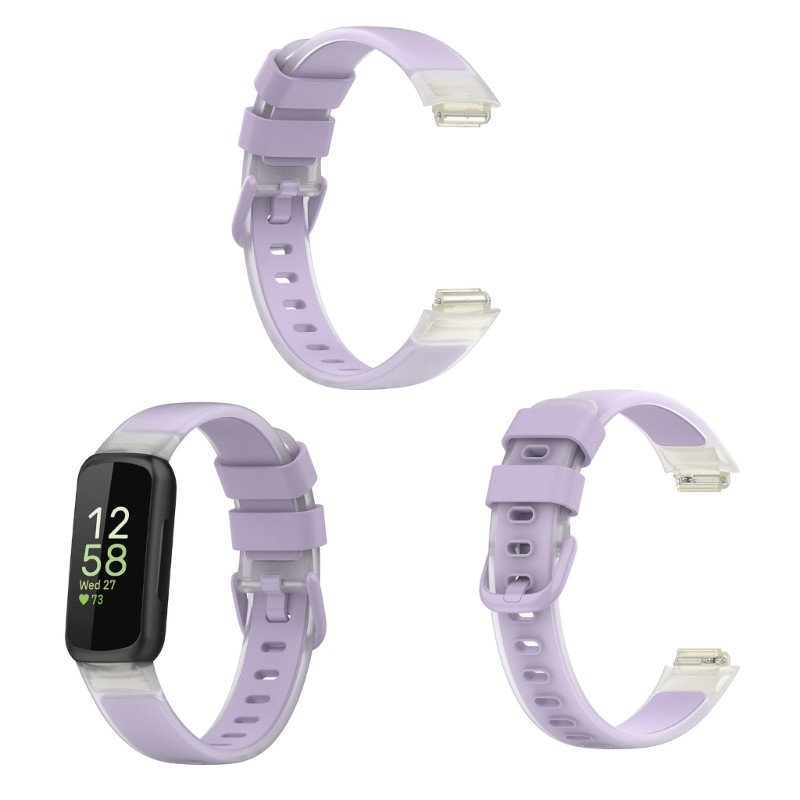 Mojito 2 Tone Translucent Fitness Straps สายนาฬิกาเยลลี่แบบยืดหยุ่นสําหรับนาฬิกา Inspire 3