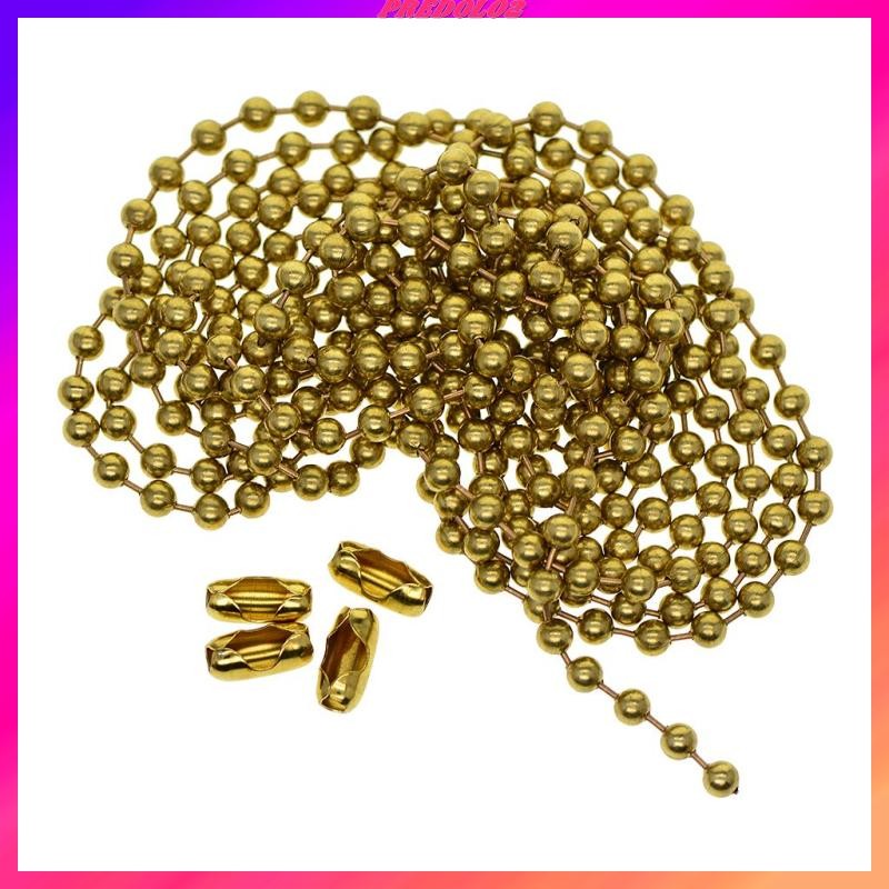 [Predolo2] 2.2Yards โซ่ลูกยาวทองเหลืองพร้อมขั้วต่อ Clasps Beading พวงกุญแจ