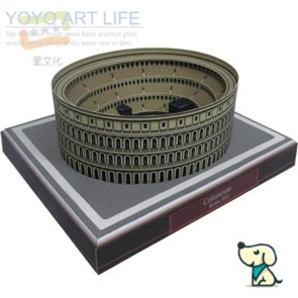 Godz กระดาษรุ่น T12 อิตาลี Roman Arena อาคาร 3d กระดาษ diy Handmade Handmade กระดาษแม่พิมพ์กระดาษแม่
