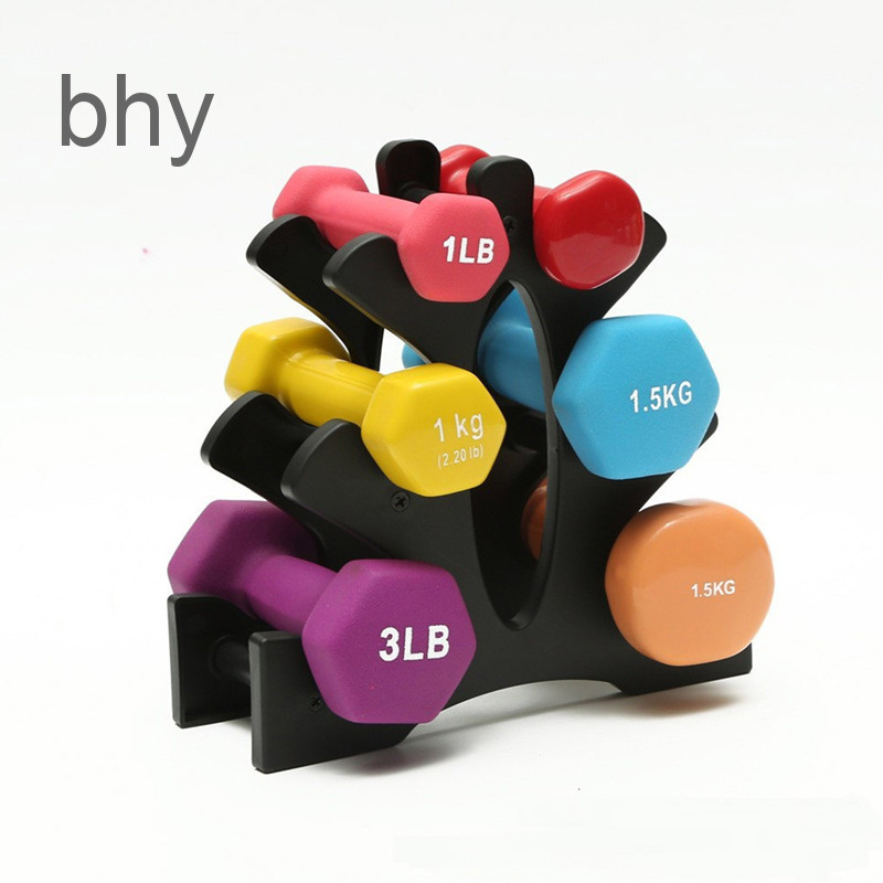 Bhy 3 ชั้น Dumbbell Rack Stand ถือ 3 คู่ Dumbbell Storage Rack Dumbbell Floor Bracket สําหรับออกกําล