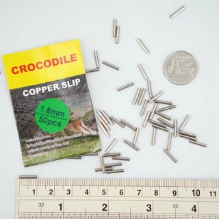 CROCODILE สลิปล็อคสายสลิง ปลอกรัดสลิง สลิปเปอร์ ล็อคลวดสลิงตกปลา COPPER SLIP (50ชิ้น/ซอง)