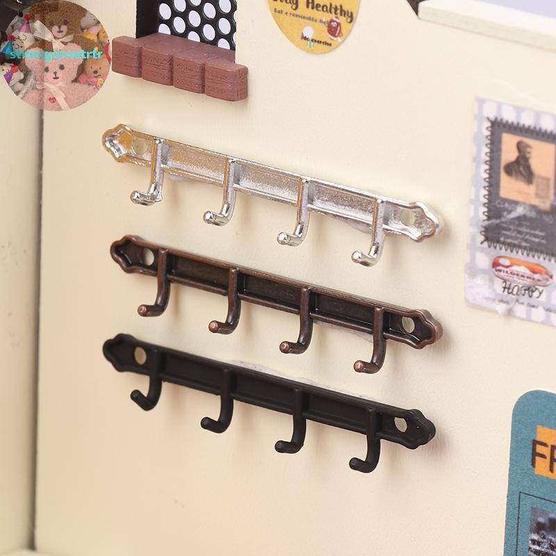 Strongaroetrtr 1/12 ตุ๊กตาโลหะราวแขวนเสื้อผ้า Wall Hook Dollhouse Miniature เฟอร์นิเจอร์ตุ๊กตา House อุปกรณ์เสริมแกล้งทําเป็นเล่นของเล่น TH