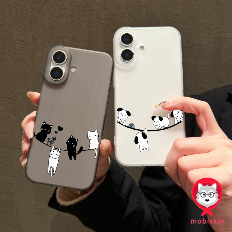 ฝาครอบโทรศัพท์นุ่ม ดูถูกจากมือเล็กๆน้อยๆ ความสนุกของแมวสบายๆ For iPhone 11 13 15 เคส ไอโฟน12 14 ProMax 7 8Plus X XR XS