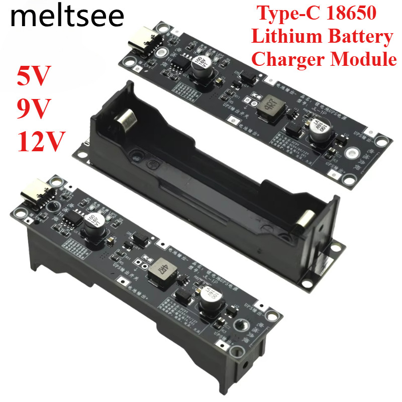 5V 9V 12V Type-C 18650 แบตเตอรี่ลิเธียม Boost Step Up โมดูล UPS เครื่องสํารองไฟ Charge Discharge ครั้งเดียว 1A แบตเตอรี่ลิเธียมโมดูลชาร์จ