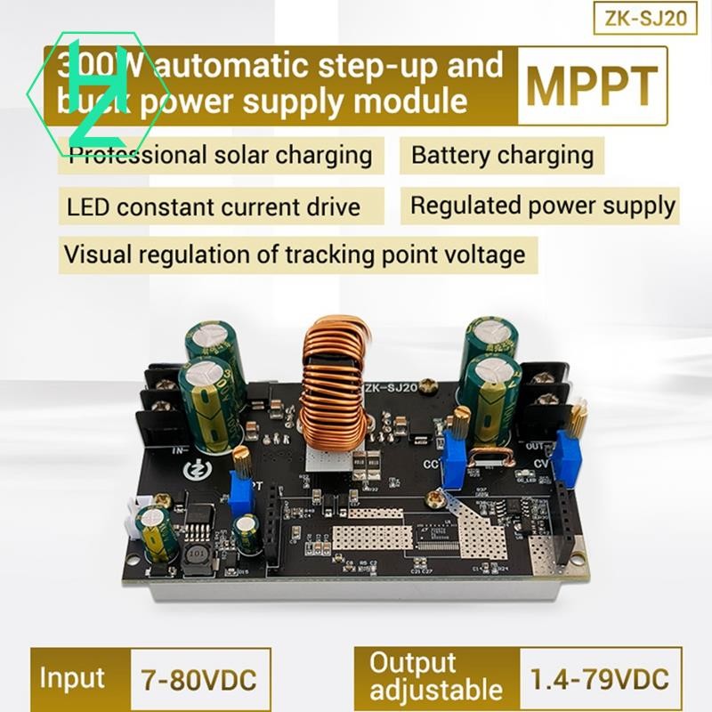 ZK-SJ20 โมดูลก้าวลงอัตโนมัติ MPPT Buck Boost Converter โมดูลจ่ายไฟปรับบอร์ด