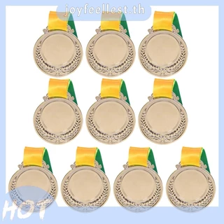 [จัดส่งในพื้นที่] ชุดเหรียญรางวัล 10 ชิ้น พร้อมริบบิ้นคอ ทอง เงิน บรอนซ์ สำหรับกีฬา การแข่งขัน งานแสดงความสามารถ งานปาร์ตี้