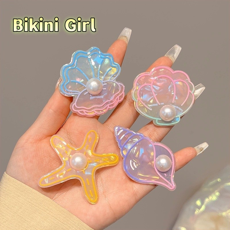 หนีบผม ปลาดาวเปลือก การไล่ระดับ ประดับไข่มุก น่ารัก หวาน กิ๊บติดผมด้านข้าง มีหลายแบบให้เลือก
