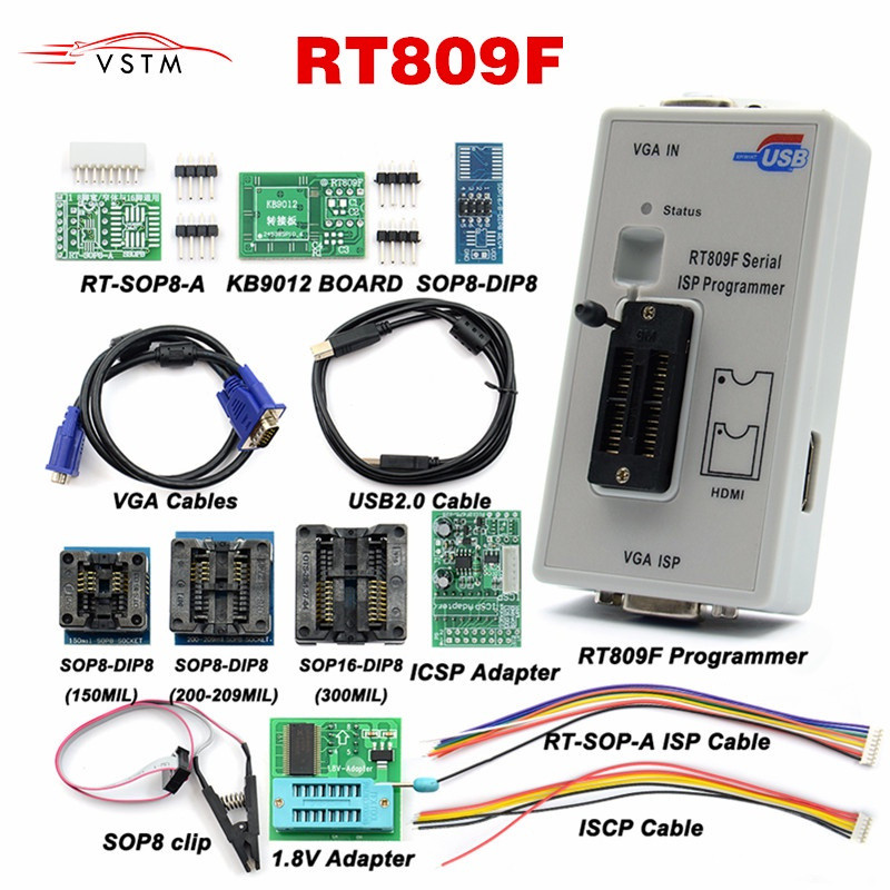 ใหม่ล่าสุด RT809F ISP Programmer/ RT809 lcd usb programmer ซ่อมเครื่องมือ 24-25-93 serise IC 11 ปรับ