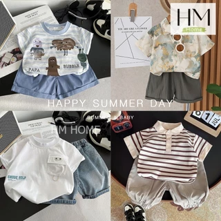 เสื้อผ้าเด็กผู้ชาย ชุดหล่อเนกไท ชุดออกงาน 2025 เซ็ตเสื้อ+กางเกง Size80-120cm