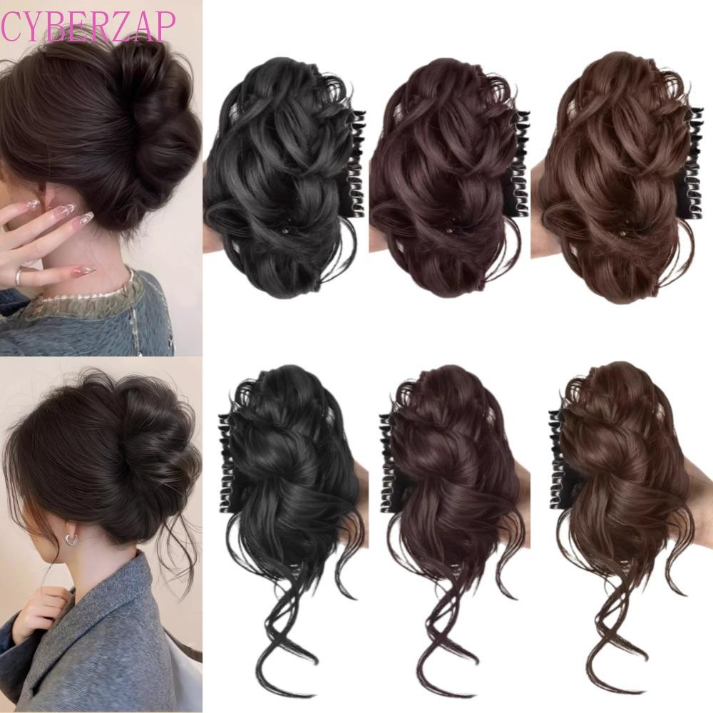 CYBERZAP ซาลาเปายุ่งสังเคราะห์สำหรับ Bun Chignon ต่อผมหางม้า พร้อมอุปกรณ์เสริมผม Fluffy Claw คลิปธรรมชาติ สร้างลอนผมและสไตล์ผมหยิก