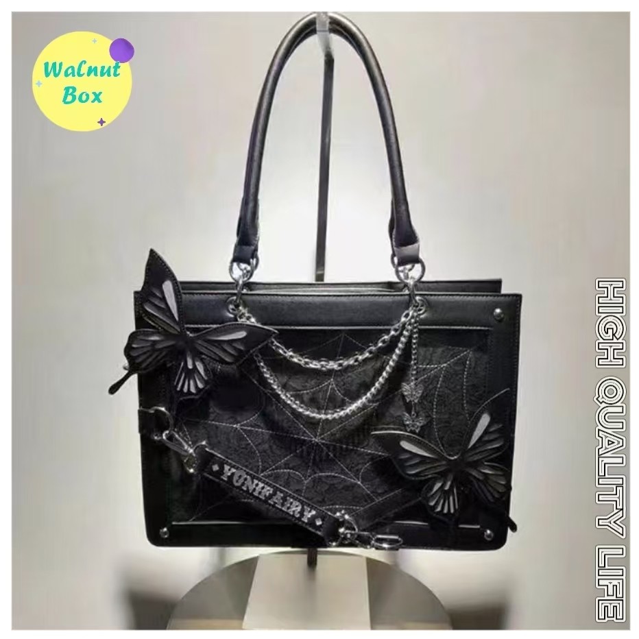 แฟชั่น Labyrinth Butterfly Special Support Messenger Bag Spider Web Dark Series กระเป๋าสะพายไหล่