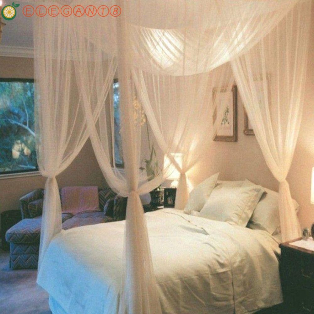 AELEGANT Bed Canopy ทนทานตาข่าย Canopy 4 มุมโพสต์เครื่องนอนหรูหรา