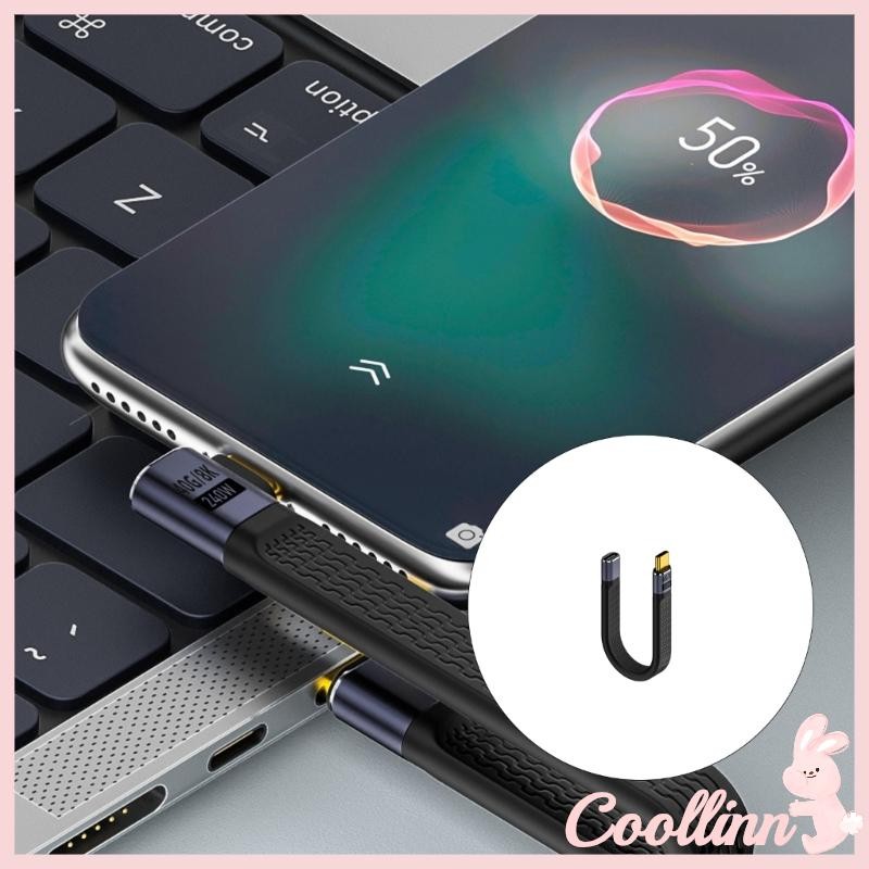 COO 40Gbps USB C Data Cable 240W Fast Charging Short Silicone Cord ยืดหยุ่น 13CM