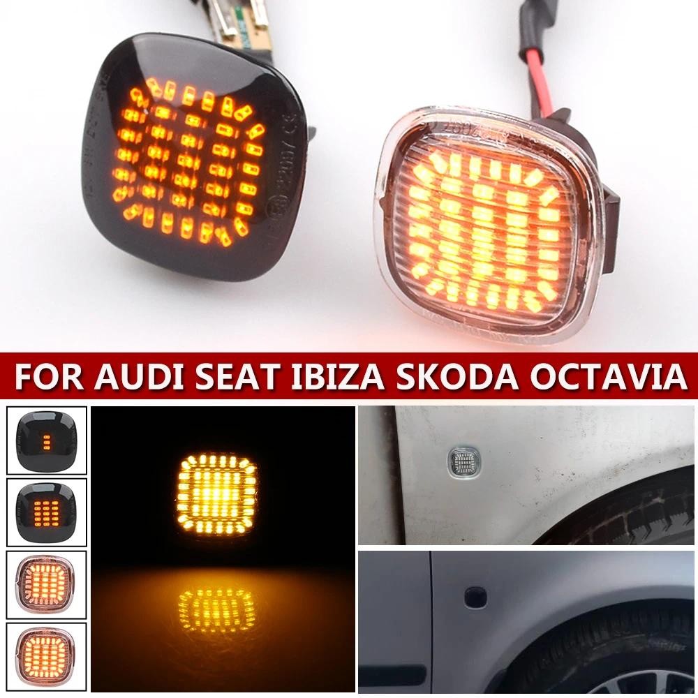 2X ไม่มีข้อผิดพลาด Amber ด้านข้างไฟเลี้ยวไฟสัญญาณสําหรับ SKODA Fabia 6Y 5J MK2 Octavia 1U A4 MK1 Rap
