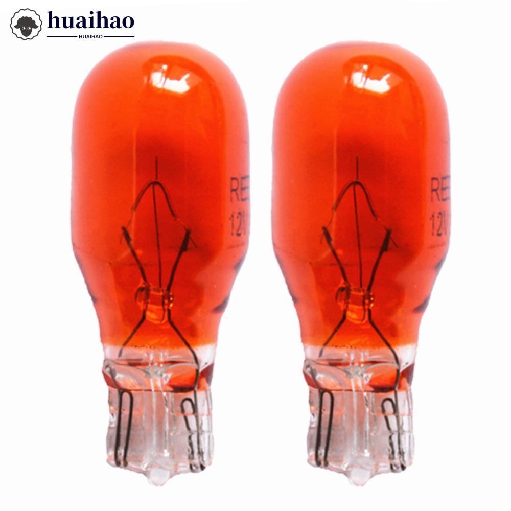 HUAIHAO 2 ชิ้นกระจกรถยนต์ T15 W16W หลอดไฟฮาโลเจนภายในยานยนต์สีขาว/Amber Clear 12V D7W4