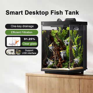Xiaomi Mijia Smart Desktop Fish Tank ตู้ปลาอัจฉริยะ 10L ตู้ปลาตั้งโต๊ะอัจฉริยะ กรองถังปลาอัตโนมัติ เชื่อมต่อและควบคุมผ่านแอพ MI HOMEได้