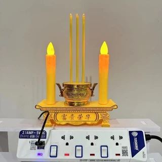 ชุดธูปเทียนไหว้เจ้าled กระถางธูปไฟฟ้า การใช้ปลั๊กไฟและอินเทอร์เฟซ USB ความยาวสายไฟ 1.5 เมตร