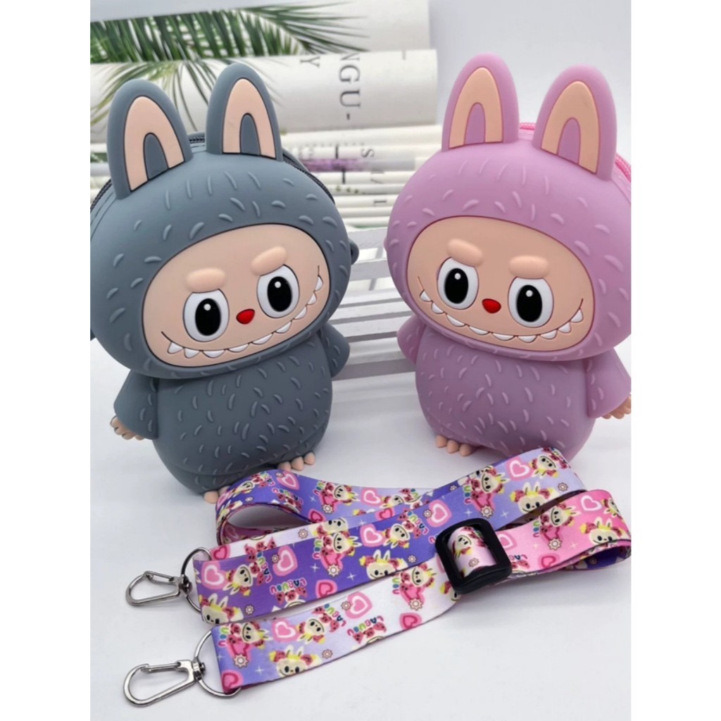 พร้อมส่ง กระเป๋าซิลิโคน ลาบูบู้ LABUBU Pop It Push Bubble กระเป๋าสะพายข้าง ใส่เหรียญ ซิลิโคนพร้อมมีซิป พร้อมส่ง เลือกสี