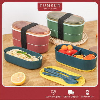 YUMSUN Tempat Makan Anak / Lunch Box / Kotak Bekal / Lunch Box 900ml / Kotak Makan Siang Sekolah /set kotak bekal anak tk/Dapat Dipanaskan Dengan Microwave
