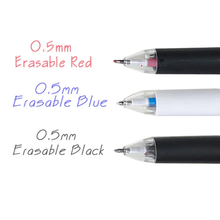 Y&X ปากกาลบได้ 3 สีใน1ด้าม หมึกดำ-น้ำเงิน-แดง 0.5mm เขียนลบง่าย ไม่มีรอย สำหรับเรียน ทำงาน