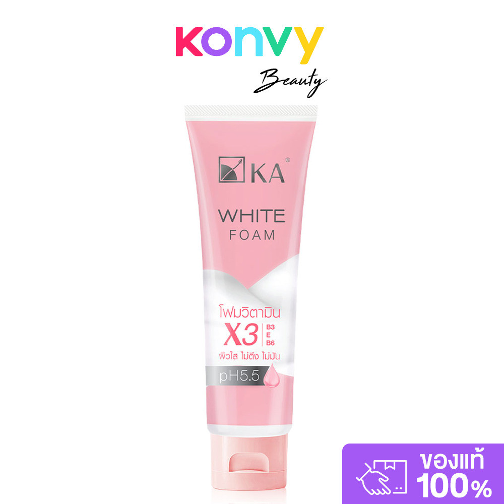 KA White Foam 100g เคเอ โฟมล้างหน้าสูตรไวท์เทนนิ่ง.