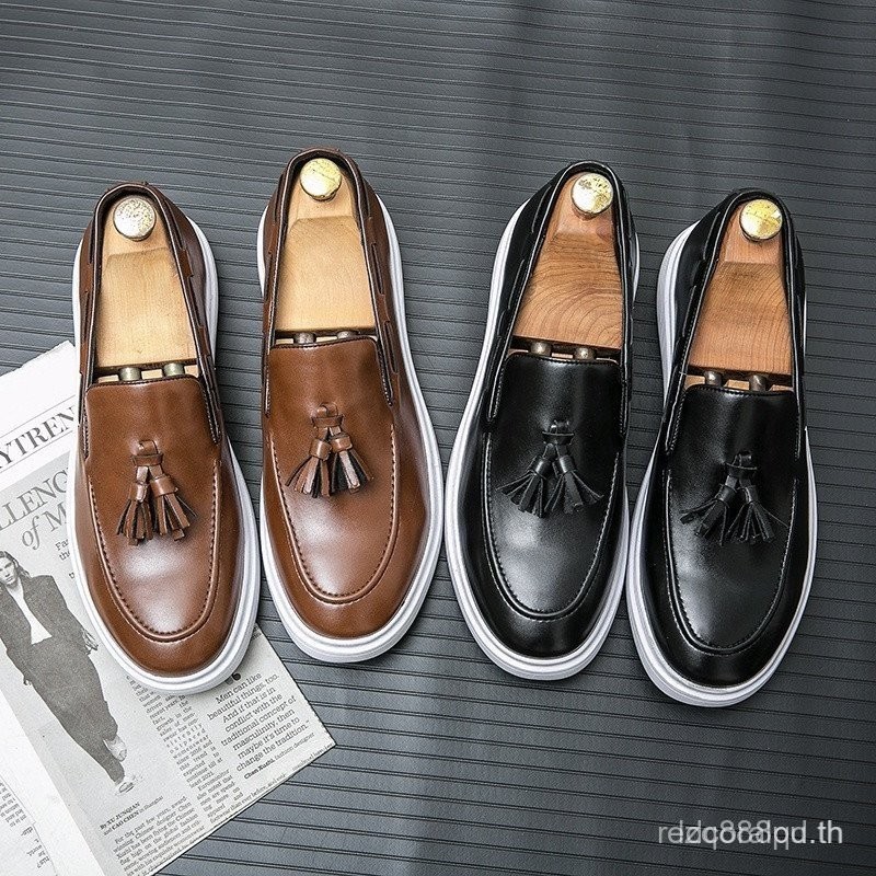 แฟชั่นผู้ชาย Elegant Official Office Slip-On ธุรกิจรองเท้าสมาร์ท Cool Conference ชุดพู่รองเท้าสบายๆ 