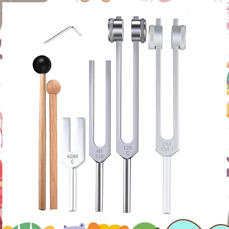 ชุดส้อมปรับแต่ง 4 ชิ้น (128Hz, 136.1Hz, MI 528Hz, 4096Hz),สําหรับ Healing Chakra,Sound Therapy,Relie