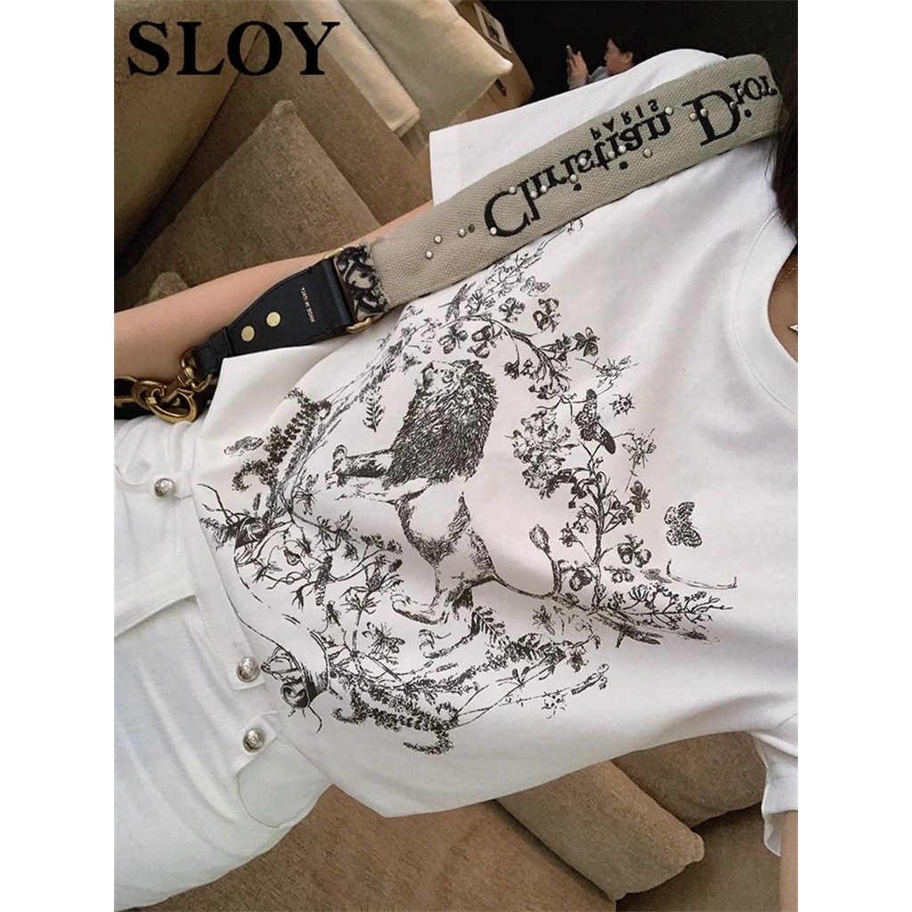 เสื้อยืดผู้หญิงพิมพ์ลายสัตว์ แขนสั้น ทรงหลวม ใส่สบาย ราคา ถูกที่สุด ดีลบีเคเค