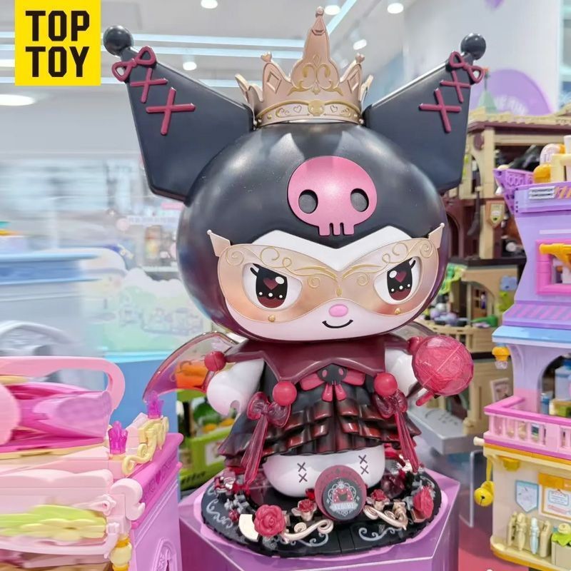 TOPTOY Sanrio Kuromi Castle Dark Night บล็อกตัวต่อขนาดใหญ่ประกอบ Kuromi Building Block ของเล่นเดสก์ท็อปตกแต่ง