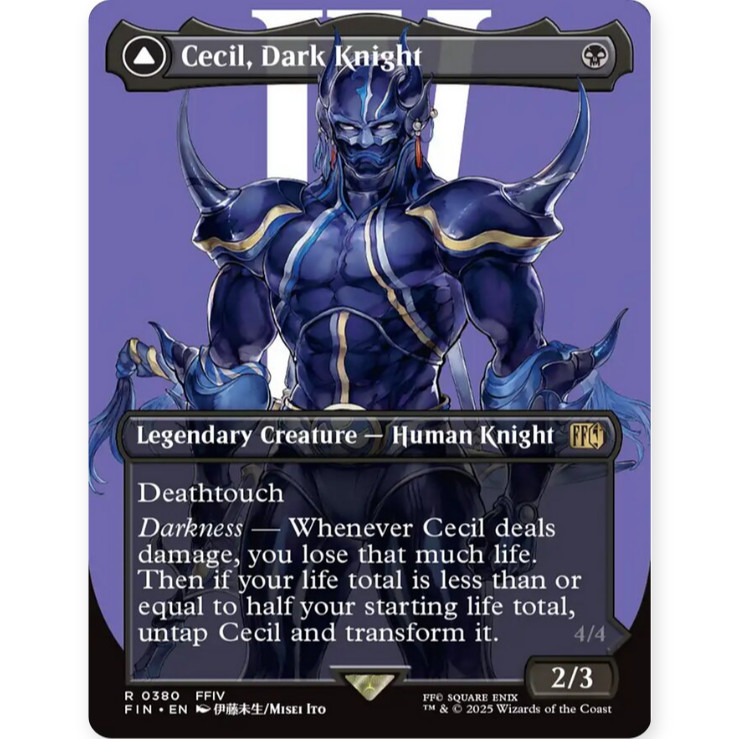 Wanzhi Brand Dark Knight Cecil ภาพวาดต้นฉบับ/ภาพวาด Different กระพริบ FIN Final Fantasy Black