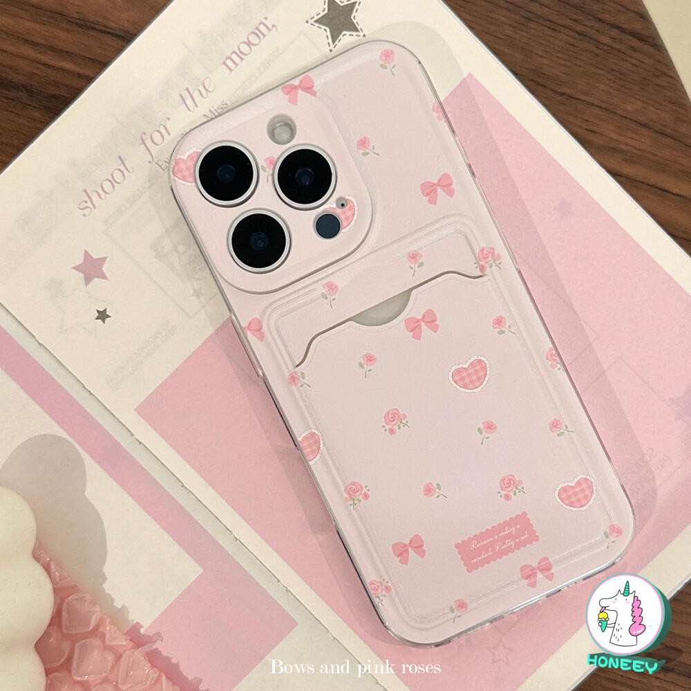 Girly สีชมพู Bowknot ผู้ถือบัตรเคสโทรศัพท์สําหรับ iPhone 16 11 15 14 Pro Max 12 13 Pro Max 16 Plus X XS XR 7 8 Plus กระเป๋าสตางค์กันกระแทก Soft TPU ฝาหลัง ราคา ถูกที่สุด ดีลบีเคเค แกลเลอรีภาพที่ 9