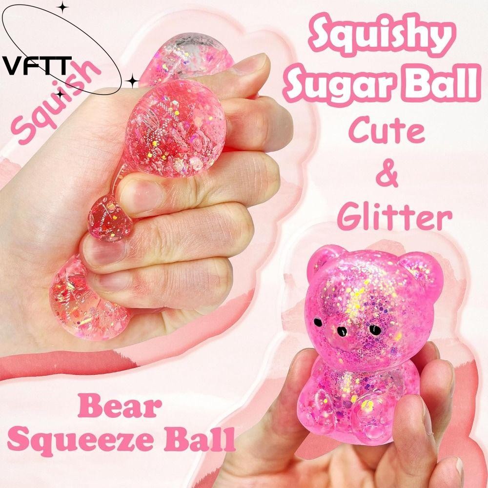 VFTT หมี Squishy Fidget ของเล่น, ตลก Gummy หมีน้ําตาลความเครียด Ball Sensory ของเล่น, น่ารัก Soft Sq