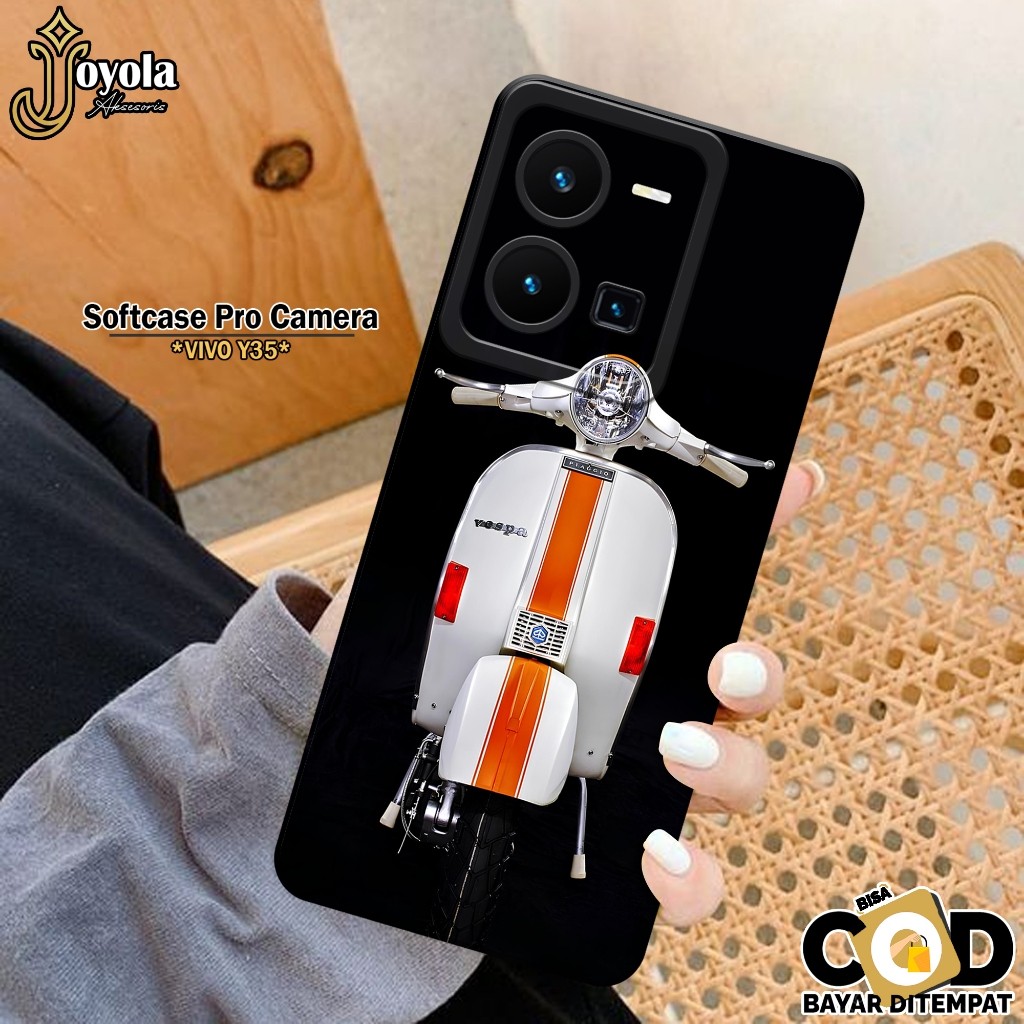 HP JOYOLA เคส VIVO Y35 ล่าสุด - เคสแฟชั่น Vespa - เคส VIVO Y35 Softcase - กล้อง Pro - เคส VIVO Y35 -