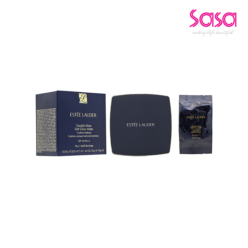 Estee Lauder Double Wear Soft Glow Matte Cushion Makeup SPF 45PA+++ & Refill (2C0 Cool Vanilla) (12g