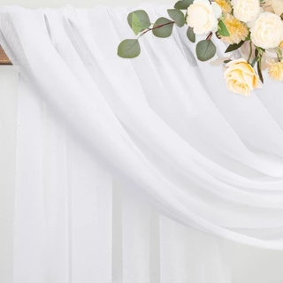 75 ซม.X 6M สีขาวงานแต่งงาน Tulle Arch Draping ผ้าฉากหลัง 28.7 "X 20FT Sheer ผ้าม่านผ้าสําหรับงานแต่งงานพิธีวันเกิด Party