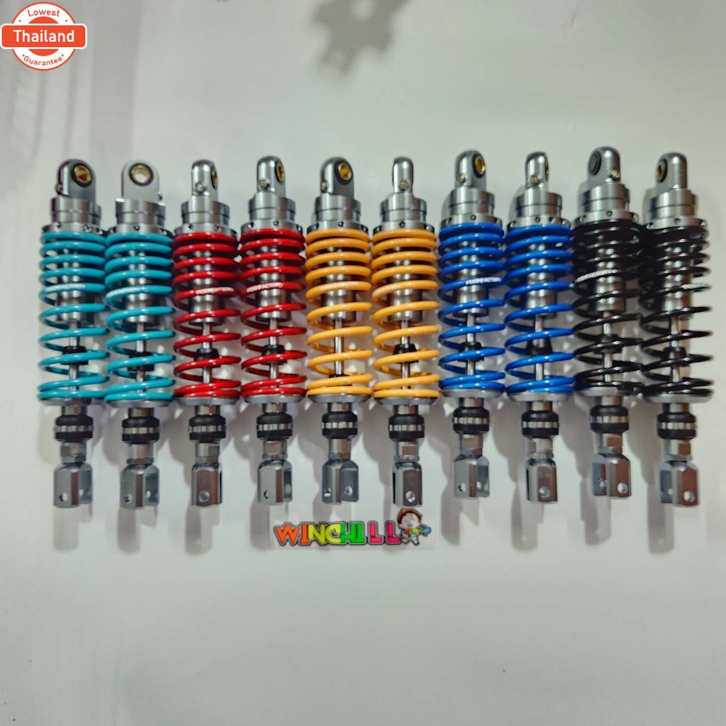 ZERN8.1 โช้คหลัง PCX / XMAX / NMAX สีน้ำเงินแก้ว 300 มิล ZERN8.1 แก๊สกึ่งน้ำมัน + สติ๊กเกอร์