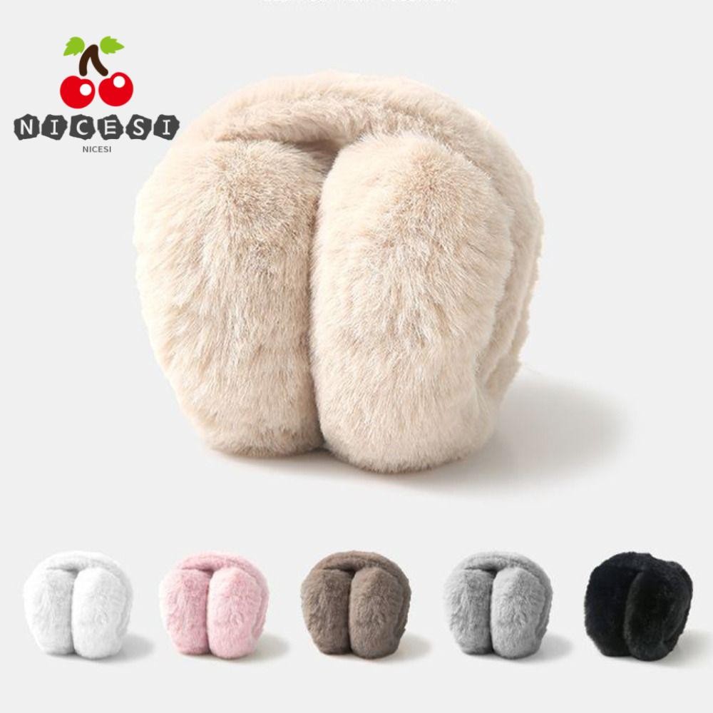 NICESI Plush Earmuffs หูฟังหนุ่มขนสัตว์อุ่น สบายสำหรับหน้าหนาว