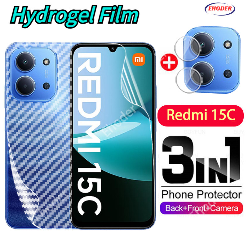 ฝาครอบป้องกันหน้าจอสําหรับ Redmi 15C 4G 5G 2025 ด้านหน้าด้านหลังฟิล์มไฮโดรเจลนุ่มสําหรับ POCOC85 C85