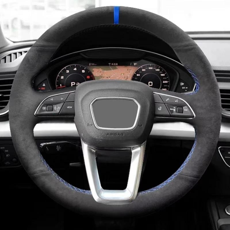 สําหรับ Audi A3 S3 8Y A4 S4 B9 A5 S5 Q2 Q3 F3 Q5 FY SQ5 Q7 4M SQ7 Q8 SQ8 RSQ8 พวงมาลัยรถ Braid หนังน