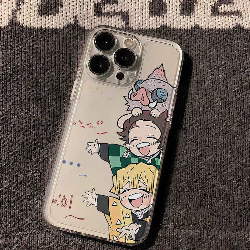 รุ่น Q Demon Slayer Space เคสใสเหมาะสําหรับเคสโทรศัพท์ iPhone เหมาะสําหรับ iPhone 16 Pro Max/15/14 P