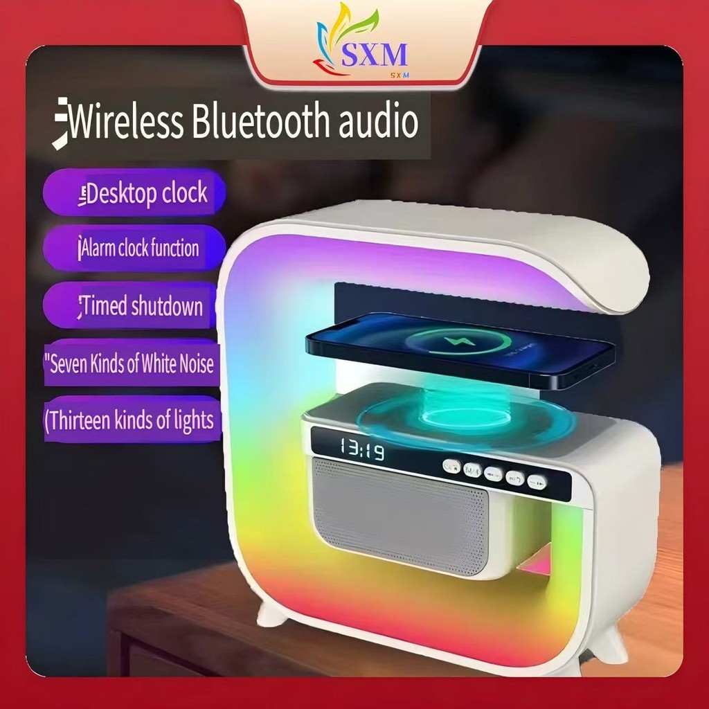 ลําโพงบลูทูธ BT-3401 ไฟบรรยากาศนาฬิกาชาร์จไร้สาย G63 เครื่องชาร์จไร้สาย