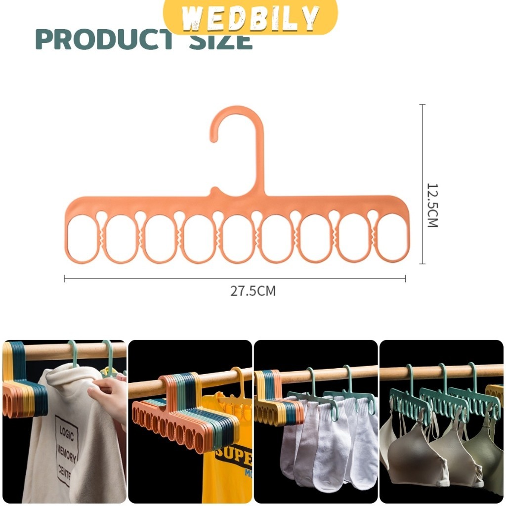 Wedbily ไม้แขวนเสื้อซักรีด ที่จัดเก็บผ้า ไม้แขวนเสื้อเพื่มพื้นที่แขวนผ้า Clothes hanger - รูปที่ 7