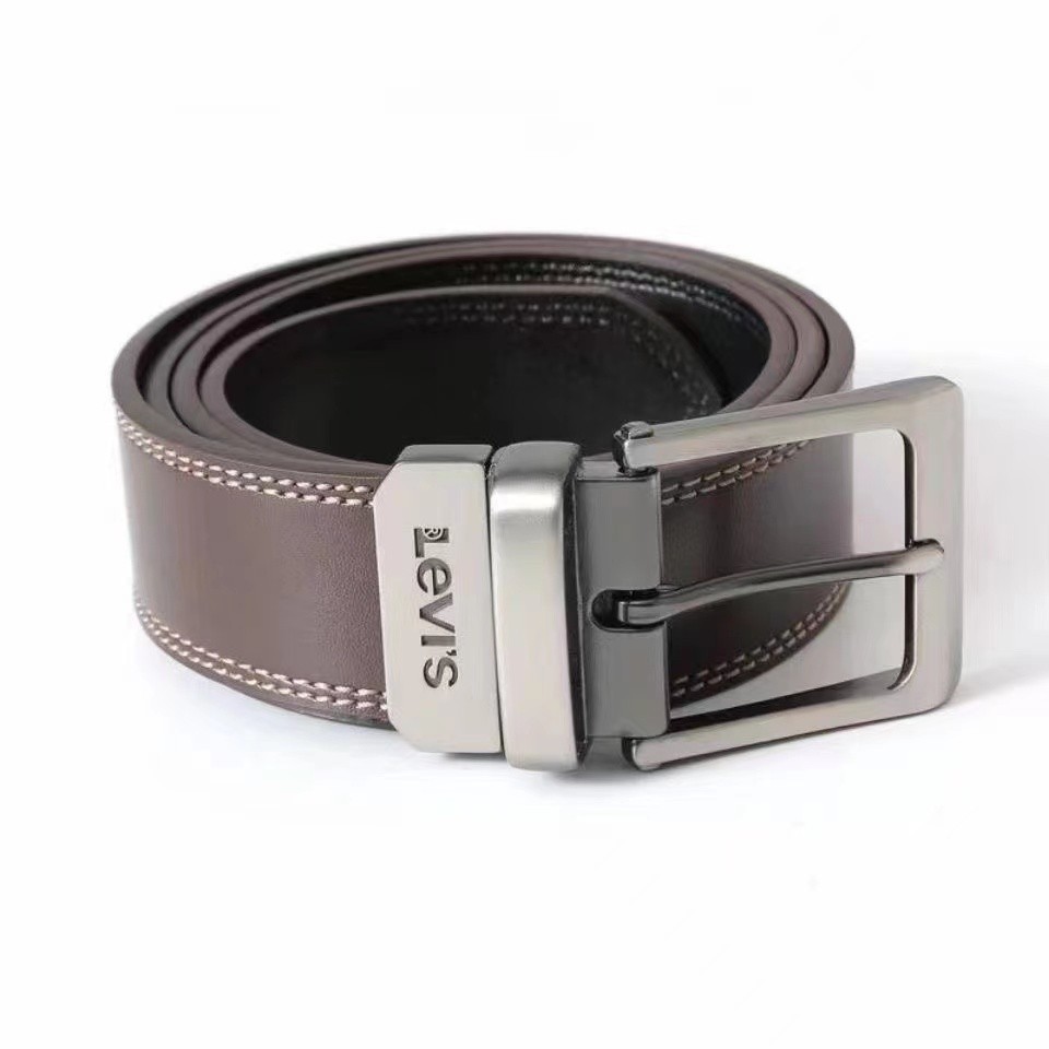 เข็มขัดยีนลําลอง หัวเข็มขัดสองด้าน หมุนได้ อเนกประสงค์ สําหรับผู้ชาย - รูปที่ 3