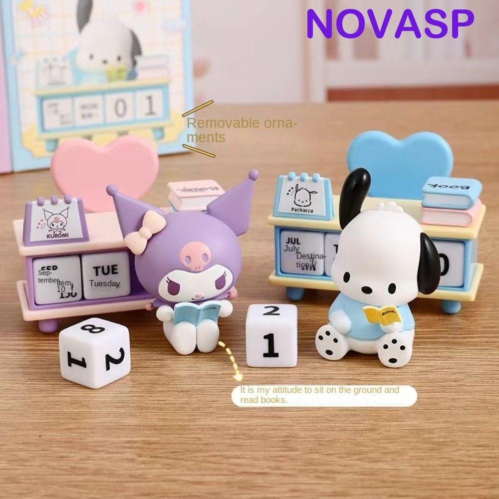 Novasp ปฏิทินตั้งโต๊ะ Series เครื่องประดับ, เครื่องประดับตั้งโต๊ะ Pochacco Kuromi, ของขวัญวันเกิดเด็ก Pacha Dog Kawaii วันเกิดทํามือของขวัญปีใหม่แฟน